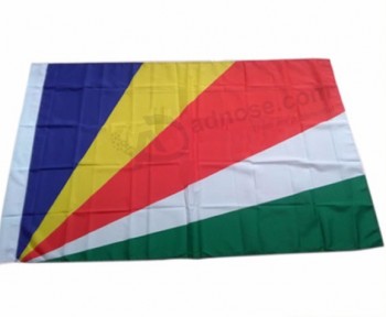 Interior exterior 120 * 180 cm poliéster nacional seychelles áfrica bandeira bandeira atacado