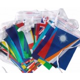 Polyester promotionnel multi pays national banderoles drapeaux en gros