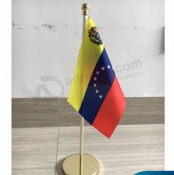 Wholesale Heavy Golden 47cm Height Steel Desk Flagpole with your logo