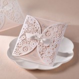 Wholesale custom high quality Chinese customized luxury butterfly laser cut wedding invitation card