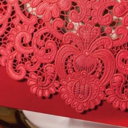 종이 공예 picrce디 꽃 디자인 맞춤 및 맞춤 인쇄 낭만적 인 레이스 결혼식 초대 카드