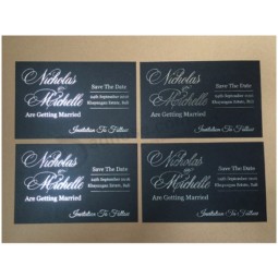 оптовые таможенные a6 размер черный матовый карточный серебристый фольга горячего тиснения свадебные пригласительные карточки