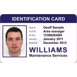 照片打印非-标准激光雕刻PVC公司员工身份证，条形码设计