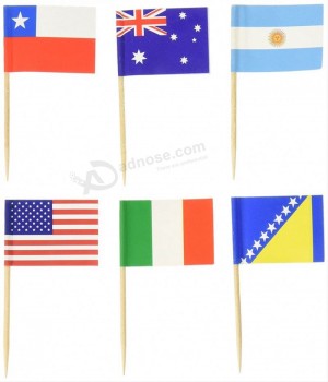 はっきりと多くの国を飾るパーティーピックカップケーキの旗の爪楊枝卸売を飾る