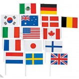 Land patroon hand zwaaien houten paaL tanden pLukken vLag groothandeL
