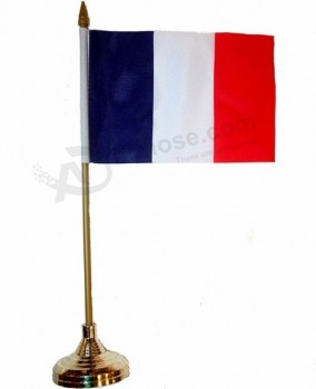 Asta di MetaLLo e base uFficio dEcorativo francia nazione bandiera da tavoLo aLL'ingroSso