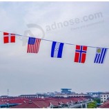 Kundenspezifisches DR.ucken iM Freien dekorative WiMpeL DR.eieck String-FLaggeges GroßhandeL