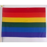Gay pride hand vLag regenboog vLag hand zwaaien vLag groothandeL