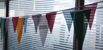 Indoor outdoor triangle decorative fabric flags on string with customized flag with your logo