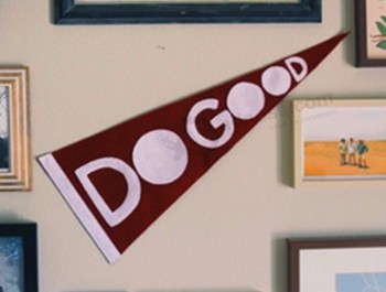 Indoor decorative dye sublimation printing triangle felt flags hanging sports pennants with your logo
