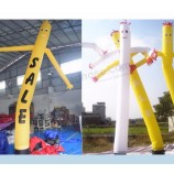Bailarín inflable de interior del color amarillo, marioneta del cielo con la impresión de la venta