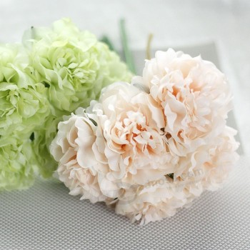 5 Heads Artificial Bouquet Peony Silk Flower Fake Leaf Home Wedding Party Decor
