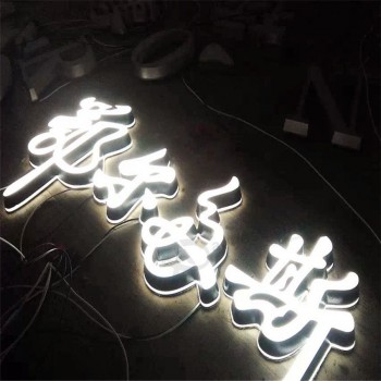 Custom paint stainless steel LED luminous characters of UV printing resin Mini edge word word word d