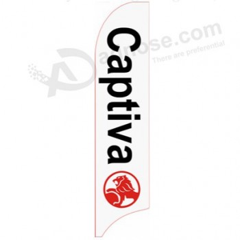 Wholesale customized High-end custom 322X75 captiva white Holden swooper flag with high quality and any size
