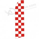 Professionelle kundenspezifische 322x75 karierte rote größere Kontrolle Swooper Flagge