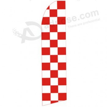 Professionnel personnalisé 322x75 damier rouge plus grand cocher drapeau swooper