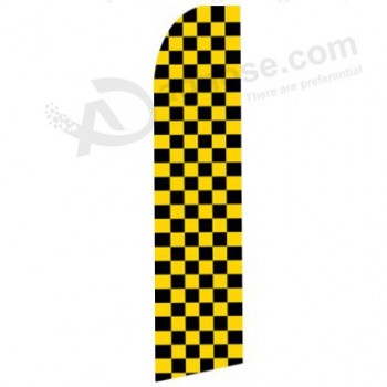 Custom Display 322x75 checkered black yellow swooper flag with your logo