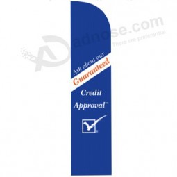 Wholesale customized Professional custom 322X75 Credit approval swooper flag