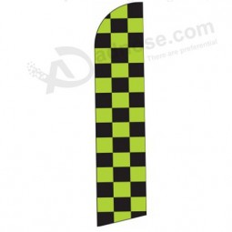 Hoog-Einde aangepaste 322x75 geruite grote groene blk swooper vlag