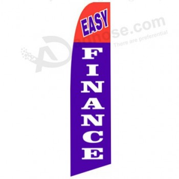 Großhandelskundenspezifischer kundenspezifischer Druckgroßverkauf 322x75 einfache Finanzrot-Swooperflaggen