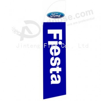 Commercio all'ingrosso personalizzato stampa esterna personalizzata all'ingrosso 322x75 ford fiesta bandiere swooper