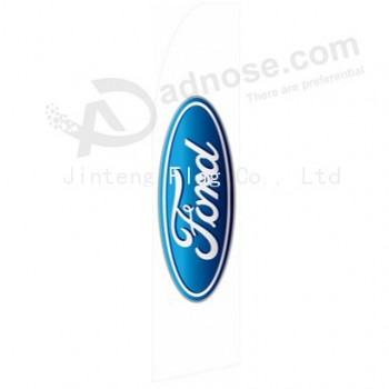 Wholesale customized Factory wholesale custom logo printed 322x75 Ford logo swooper flag with high quality and any size