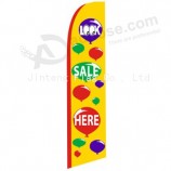 Groothandel aangepaste outdoor aangepaste afdrukken groothandel 322x75 look sale hier swooper vlaggen