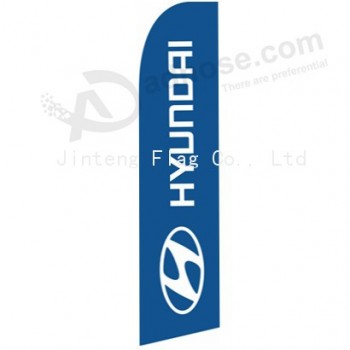 Wholesale customized High-end custom 322x75 Hyundai BLUE swooper flag with high quality and any size