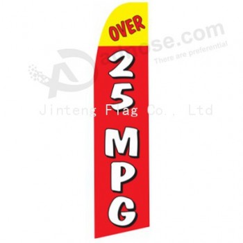Wholesale customized Outdoor custom printing wholesale 322x75 over 25 mpg swooper flags