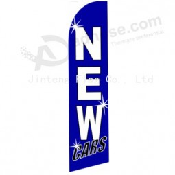 Wholesale customized Outdoor custom printing wholesale 322x75 new cars blue ground swooper flags with high quality and any size