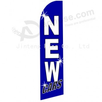Wholesale customized Outdoor custom printing wholesale 322x75 new cars blue ground swooper flags with high quality and any size