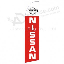 Großhandelsindividueller kundenspezifischer Druckgroßverkauf 322x75 nissan rote swooper Markierungsfahnen