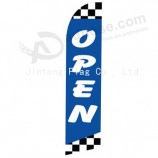 Venta al por mayor personalizado personalizado al aire libre de impresión al por mayor 322x75 abrir banderas swooper