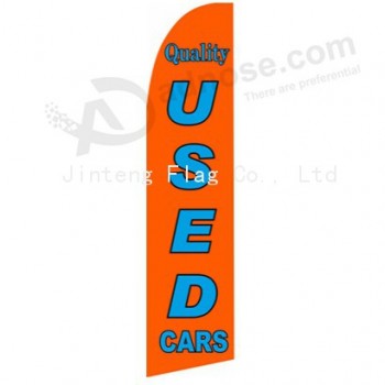 Wholesale customized High-end custom 322x75 quality used car ORANGE blue swooper flag with high quality and any size