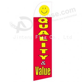 Wholesale customized Factory wholesale custom logo printed 322x75 Quality value 185c swooper flag with high quality and any size