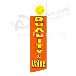 Wholesale customized High-end custom 322x75 Quality value orange swooper flag with high quality and any size