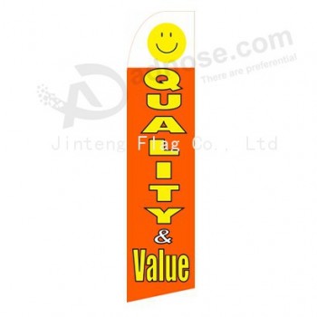 Wholesale customized High-end custom 322x75 Quality value orange swooper flag with high quality and any size