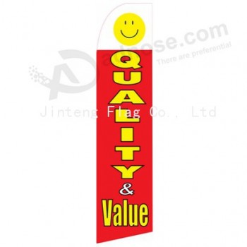 Wholesale customized Professional custom 322x75 Quality value swooper flag with high quality and any size