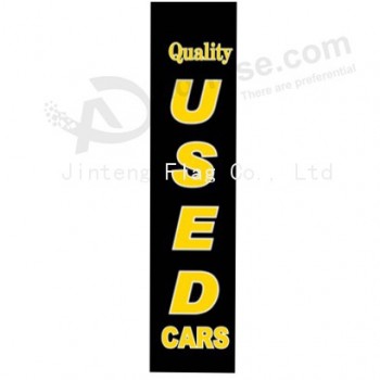 Venta al por mayor personalizado personalizado 322x75 calidad coche usado negro swooper bandera amarilla