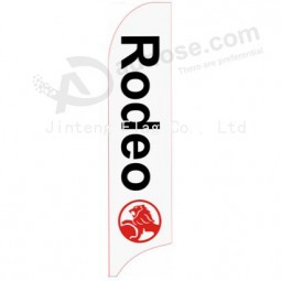 Outdoor custom printing wholesale 322X75 rodeo white Holden swooper flags with your logo