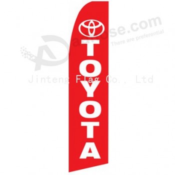 Factory Wholesale customized logo printed 322x75 toyota a red swooper flag with high quality and any size