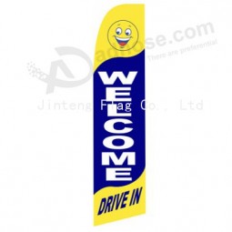 Durable swooper beach flag with cross base and your logo