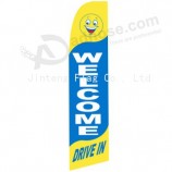 Bandera de playa de banner de lágrima para publicidad