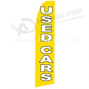 Al por mayor personalizado alto-Fin personalizado 335x75 coches usados ​​bandera de swooper de contorno negro amarillo