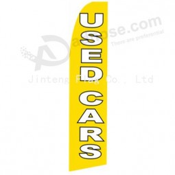 Groothandel op maat gemaakt hoog-Einde aangepaste 335x75 gebruikte auto's gele zwarte omlijning swooper vlag