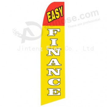 Wholesale customized High-end custom 322X75 easy finance yellow black swooper flag with high quality and any size