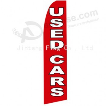 Professional custom red black swooper flag for used car