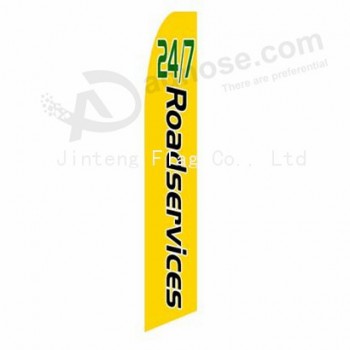 High-end custom  322X75 24 7 road green swooper flag with your logo