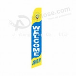Fabricante de China bandera de plumas por mayor para la publicidad