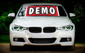Factory wholesale custom Windowshield banner DEMO with high quality and any size